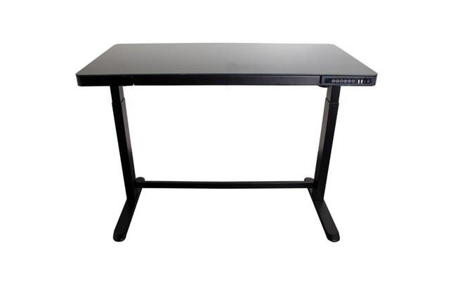 Contini Tisch ET118, 120 x 60 cm, mit Tischplatte Glas, Schwarz