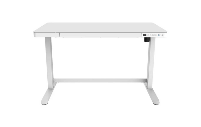 Contini Tisch ET118, 120 x 60 cm, mit Tischplatte Glas, Weiss