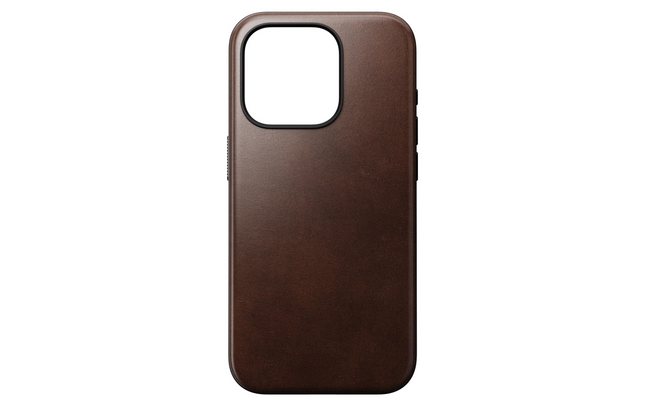 Nomad Back Cover Modern Leather Horween iPhone 15 Pro Rostbraun