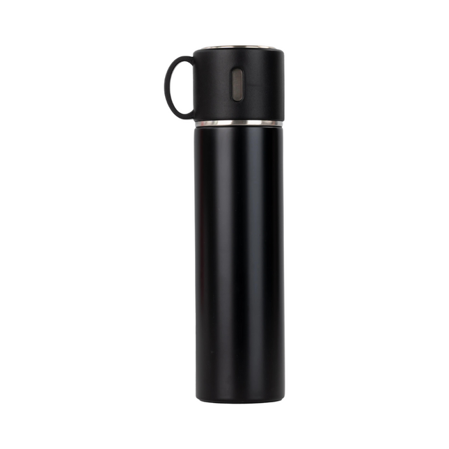 Thermos bottle with drinking cup as lid 500 ml, black